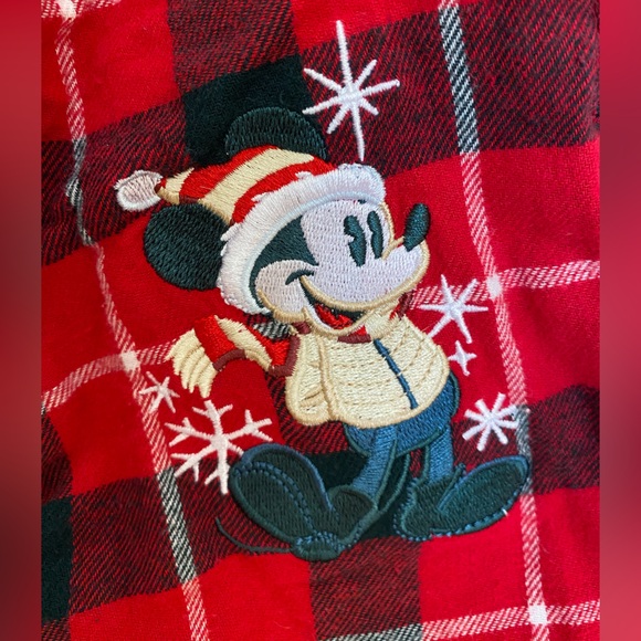 Disney Mickey red plaid Christmas pajama pants size medium - Picture 2 of 6